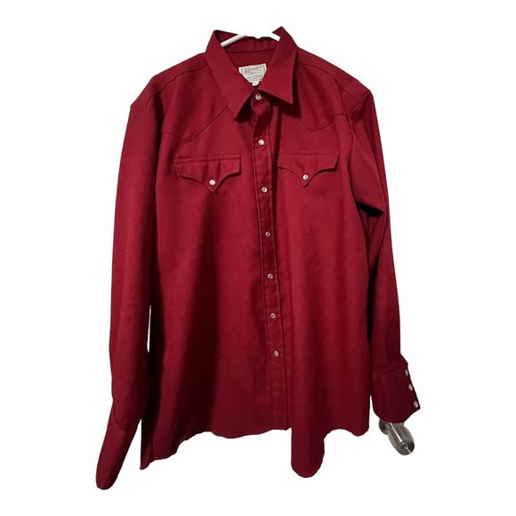 H Bar C Shirts Vintage Western Red Long Sleeve H Bar C 75 X 35